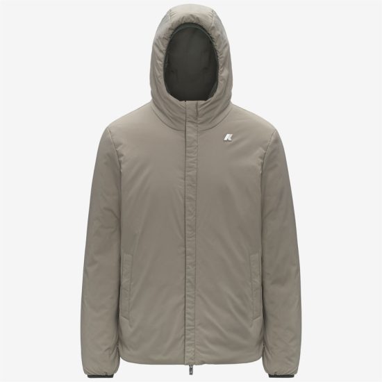 k-way uomo modello jack st warm double colore verde scuro reversible verde quercia b2p