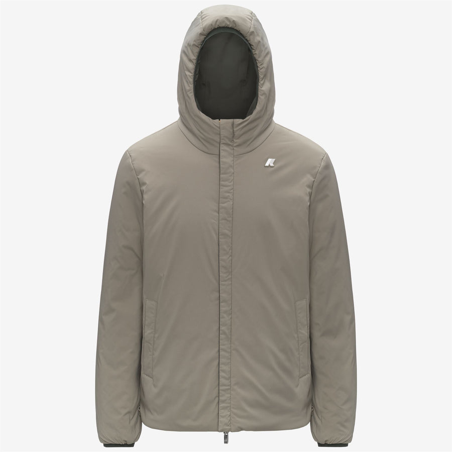 k-way uomo modello jack st warm double colore verde scuro reversible verde quercia b2p