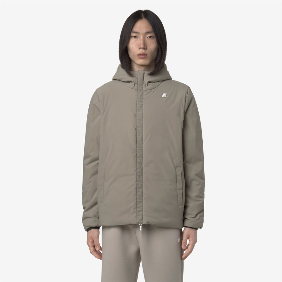 k-way uomo modello jack st warm double colore verde scuro reversible verde quercia b2p