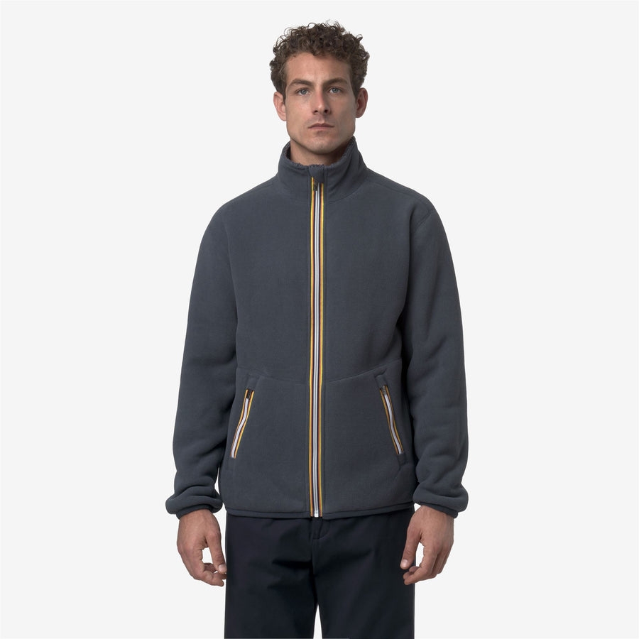 k-way uomo felpa modello pascal sherpa polar reversibile k3132pw colore blu aviazione