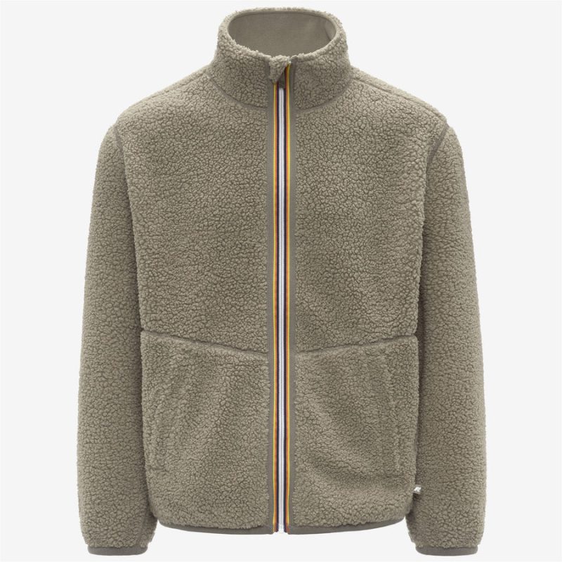 k-way uomo felpa modello pascal sherpa polar reversible k3132pw colore verde quercia b35
