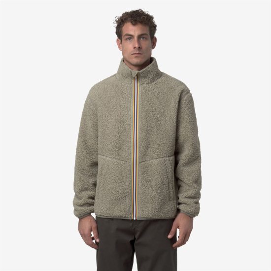 k-way uomo felpa modello pascal sherpa polar reversible k3132pw colore verde quercia b35