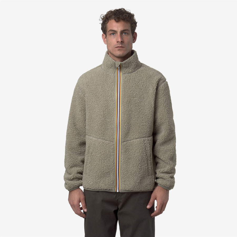 k-way uomo felpa modello pascal sherpa polar reversible k3132pw colore verde quercia b35