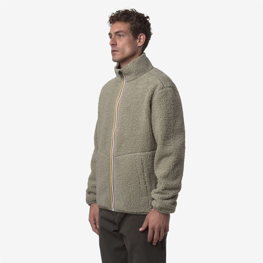 k-way uomo felpa modello pascal sherpa polar reversible k3132pw colore verde quercia b35