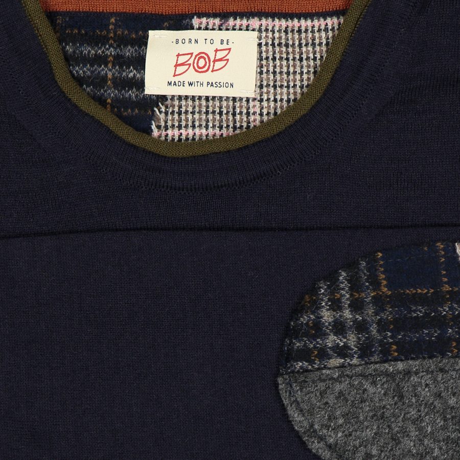 bob maglione girocollo modello davin colore blu