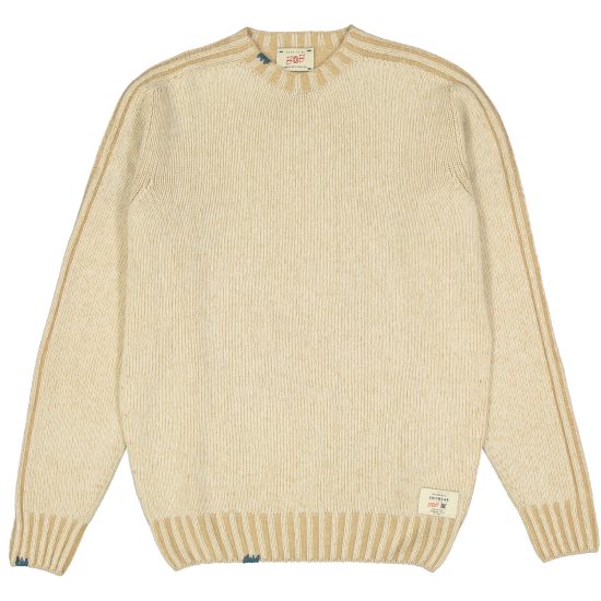 bob maglione girocollo modello fin colore panna e beige