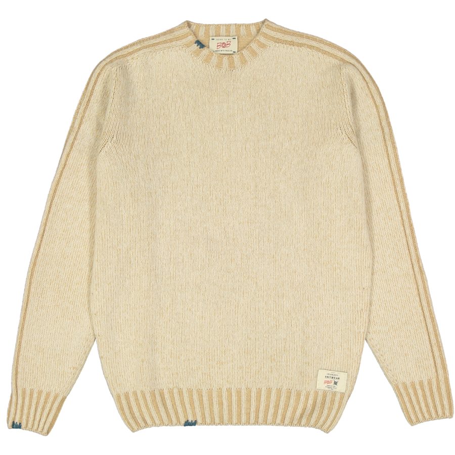 bob maglione girocollo modello fin colore panna e beige