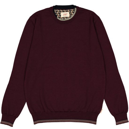 bob maglione girocollo modello scaffold colore bordeaux