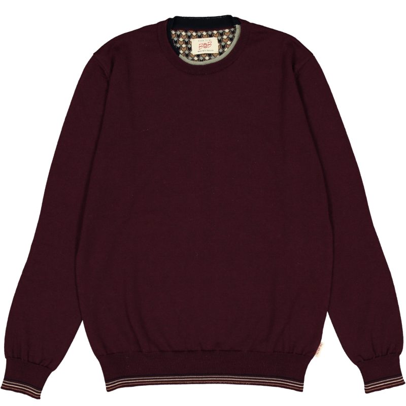 bob maglione girocollo modello scaffold colore bordeaux