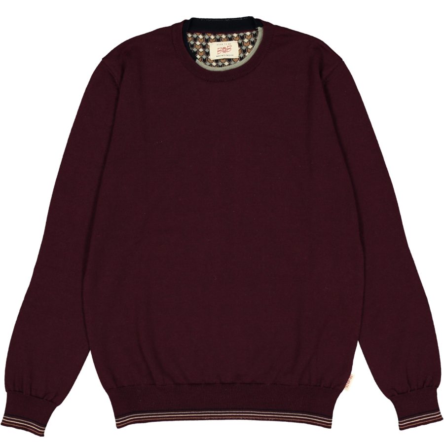 bob maglione girocollo modello scaffold colore bordeaux