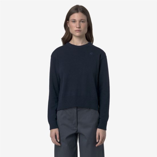 k-way donna maglia modello domitine cotton cashmere k81342w colore blu