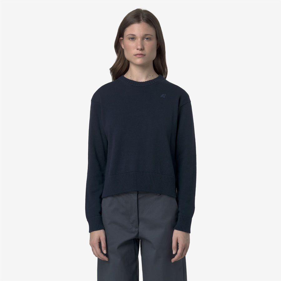 k-way donna maglia modello domitine cotton cashmere k81342w colore blu