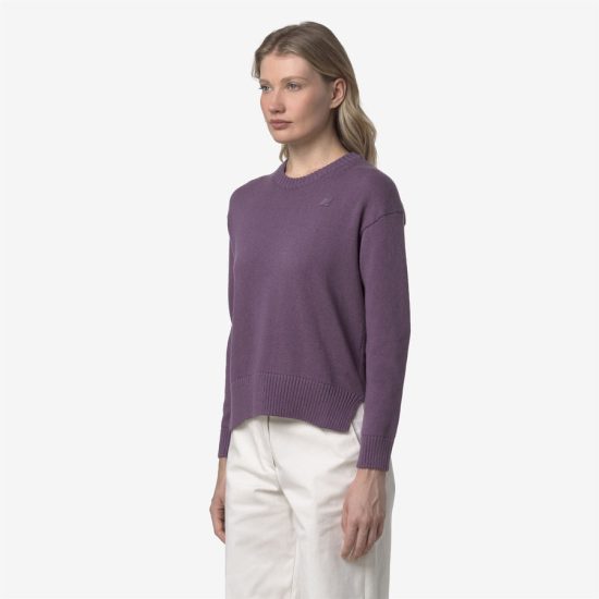 k-way donna maglia modello domitine cotton cashmere k81342w colore viola