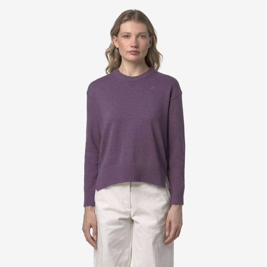 k-way donna maglia modello domitine cotton cashmere k81342w colore viola