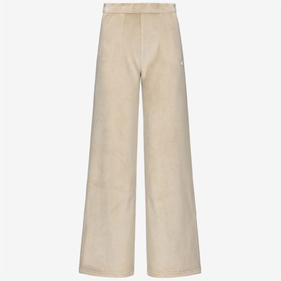 k-way donna pantalone modello jenny velour polar k7128cw colore beige