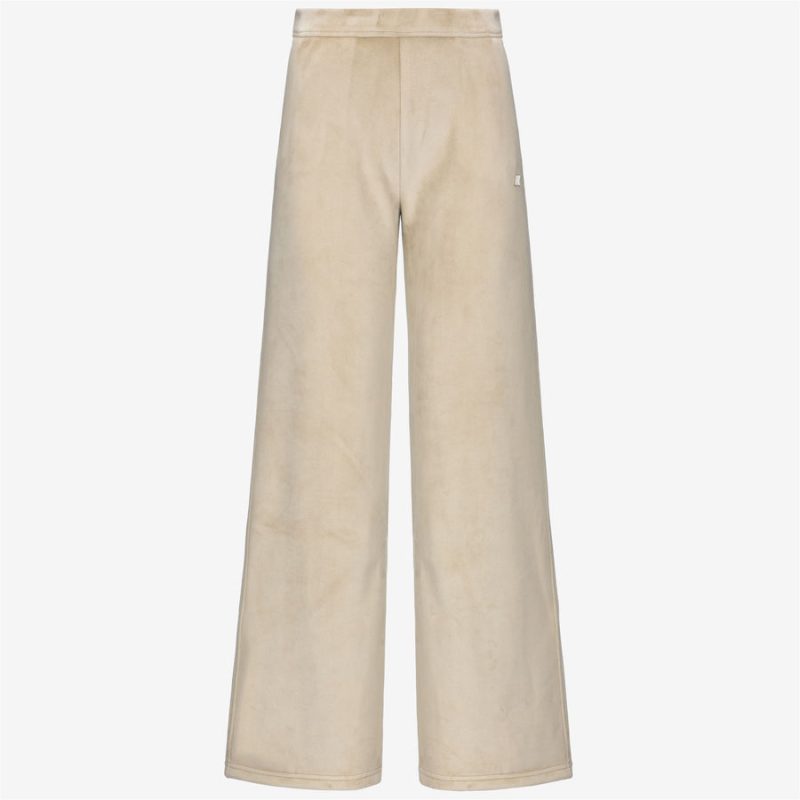 k-way donna pantalone modello jenny velour polar k7128cw colore beige