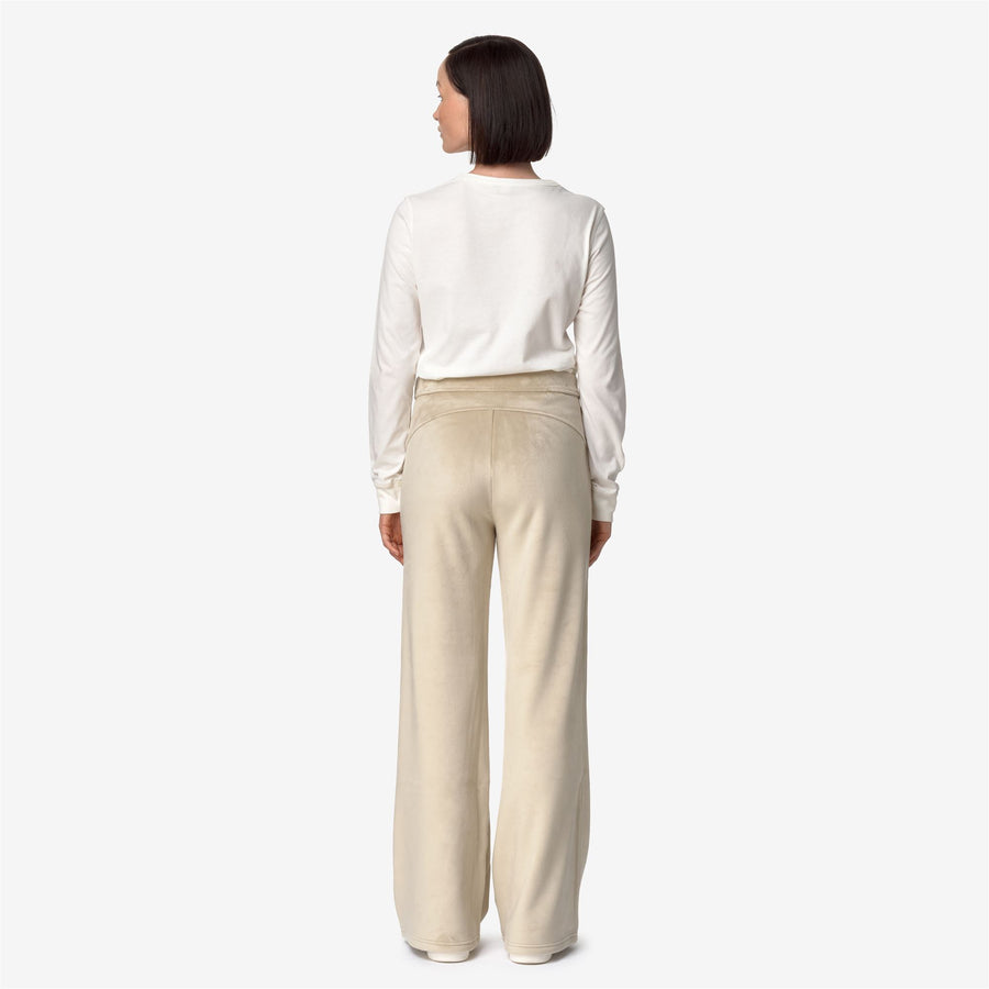 k-way donna pantalone modello jenny velour polar k7128cw colore beige
