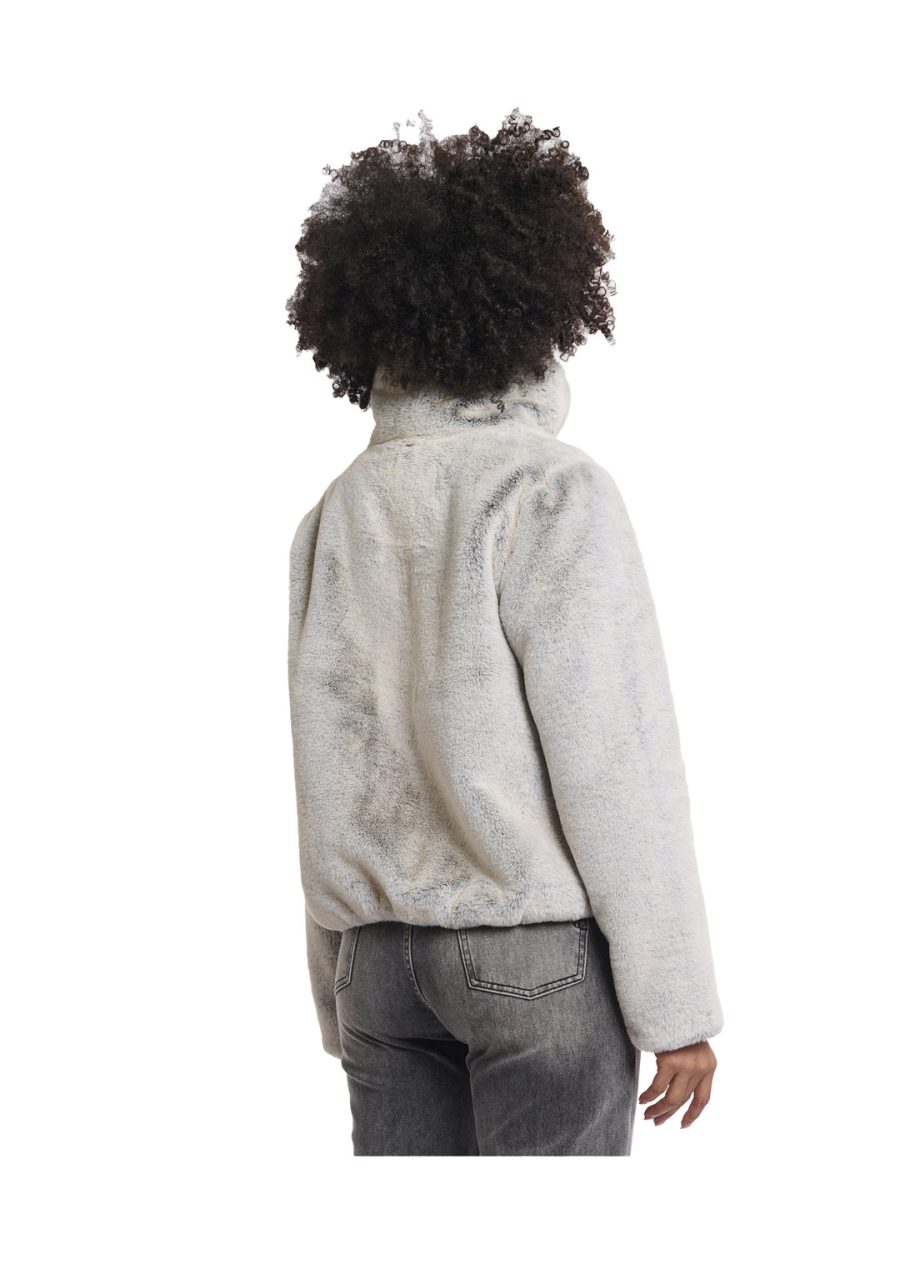 rino e pelle giacca in eco pelliccia modello sallie colore grigio