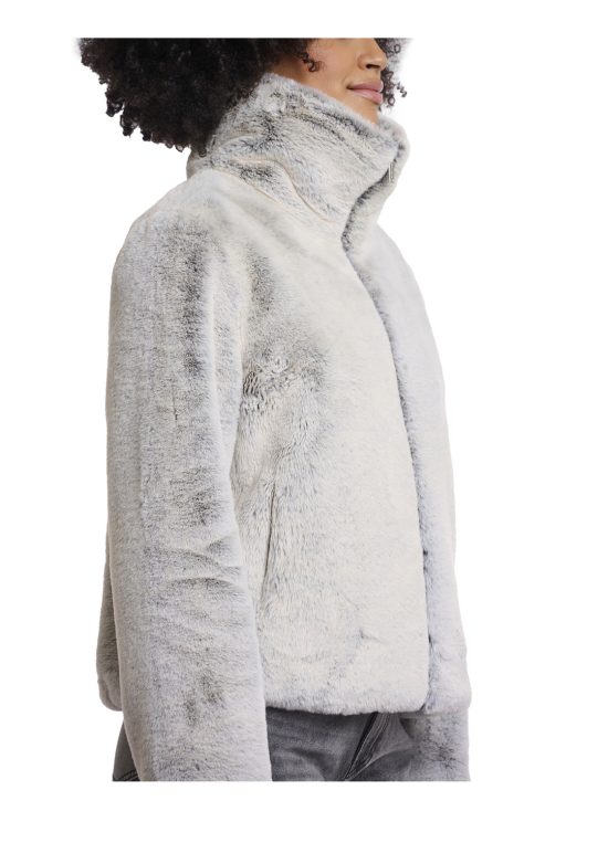 rino e pelle giacca in eco pelliccia modello sallie colore grigio