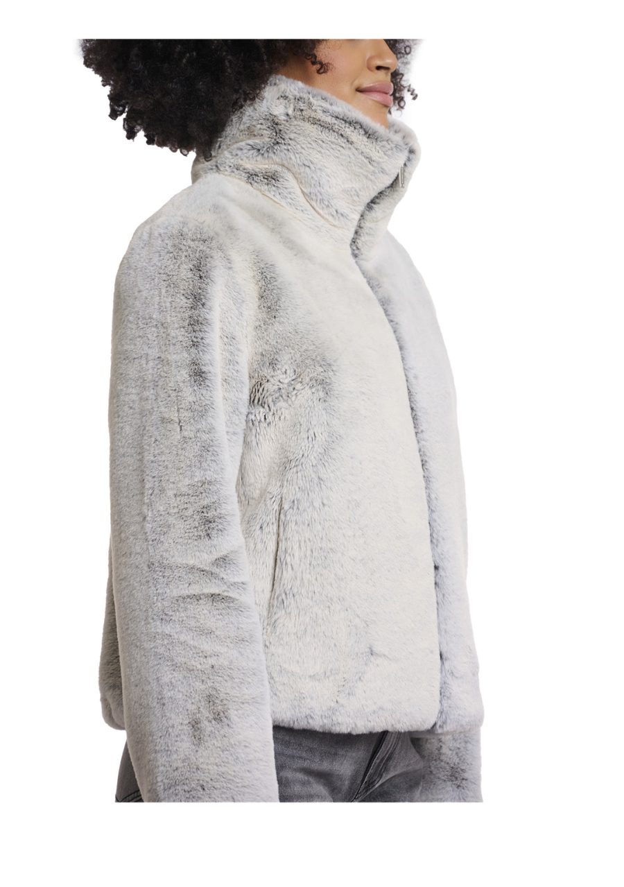 rino e pelle giacca in eco pelliccia modello sallie colore grigio