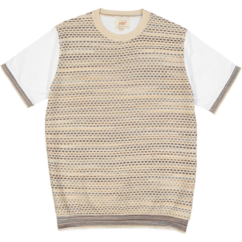 bob maglietta text colore beige e marrone