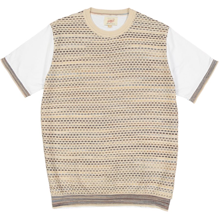 bob-maglietta-text-beige-marrone bob maglietta text colore beige e marrone