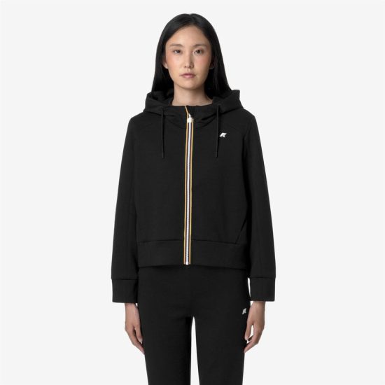 k-way donna felpa modello divine light spacer k2132cw colore nero black pure usy