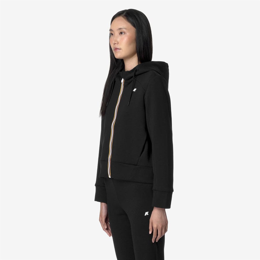 k-way donna felpa modello divine light spacer k2132cw colore nero black pure usy