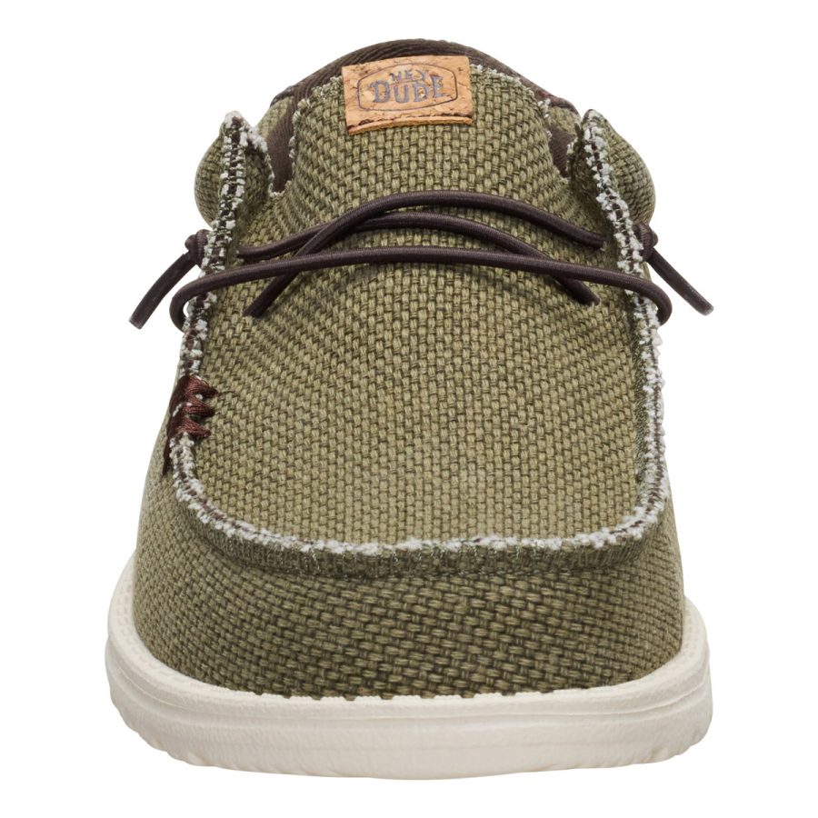 heydude uomo scarpe modello wally braided 40003 colore verde 3ci burnt olive delicioso brown