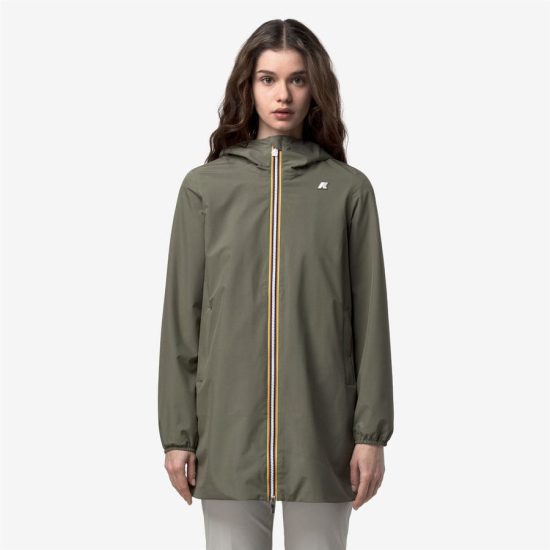k-way donna giubbino modello sophie stretch poly jersey k8133yw colore green lichen v15