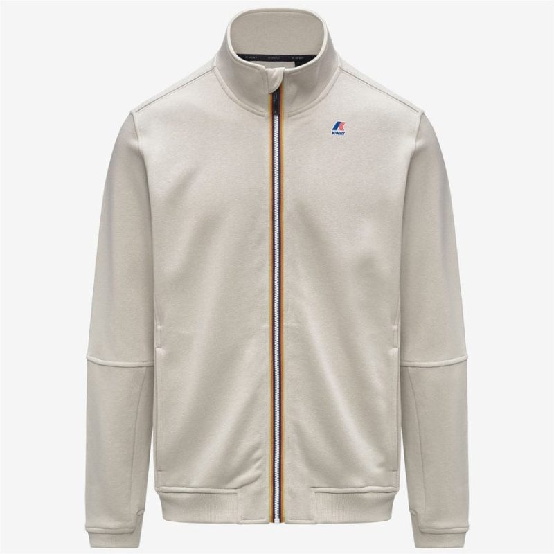 k-way uomo felpa modello pepin poly cotton k1126iw colore beige- t 634