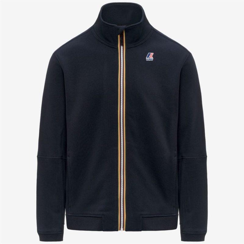 k-way uomo felpa modello pepin poly cotton k1126iw colore blue depth k89