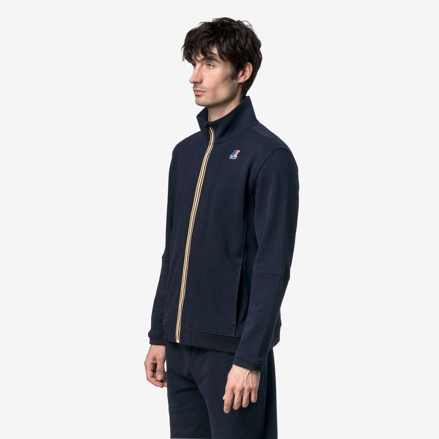 k-way uomo felpa modello pepin poly cotton k1126iw colore blue depth k89