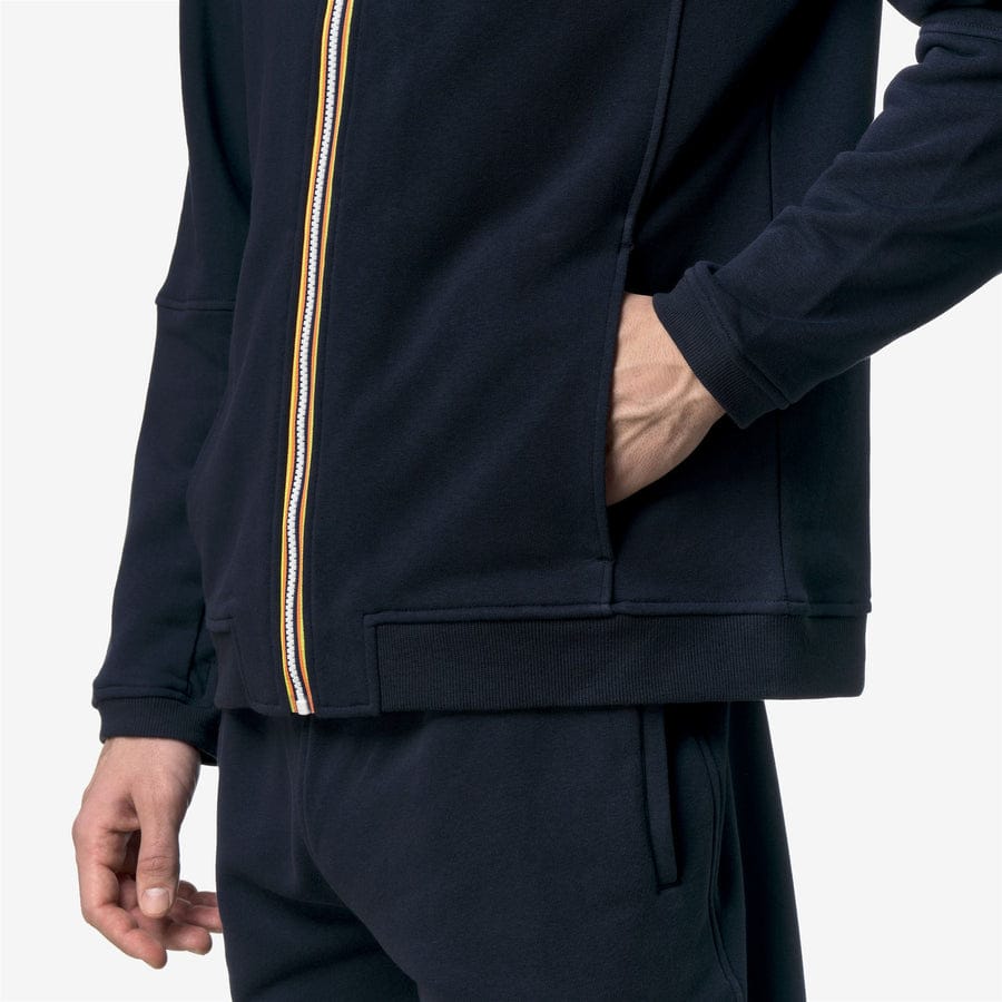 k-way uomo felpa modello pepin poly cotton k1126iw colore blue depth k89