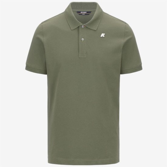 k-way uomo polo modello vinnie piquet k1125cw colore green lichen v15