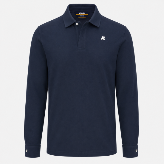 k-way uomo polo modello tibere light colore stretch jersey colore blue depth k89