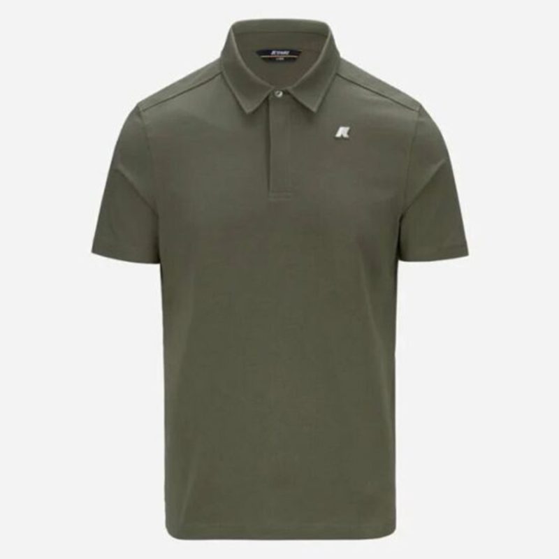 k-way uomo polo modello vincelle light stretch jersey colore green lichen v15