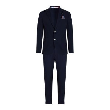 abito bob suite533 t533 tessuto jersey micro lavorato blu notte pantalone con coulisse