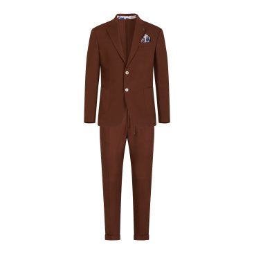 abito bob suite533 t533 tabacco tessuto jersey micro lavorato pantalone con coulisse
