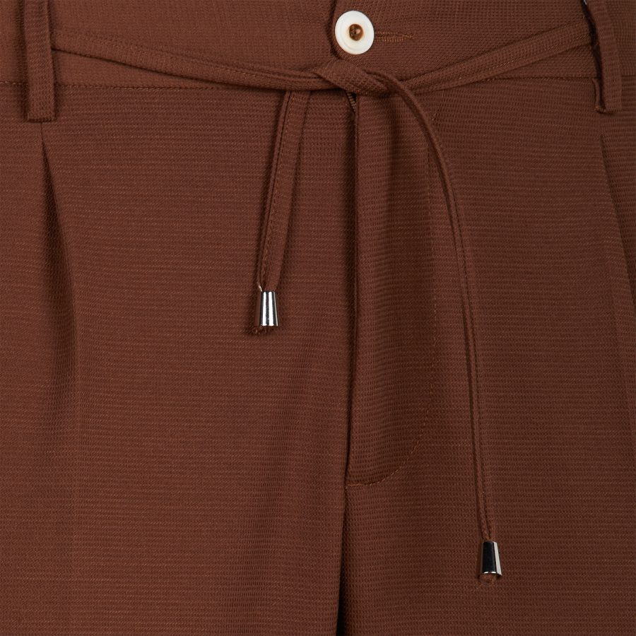 abito bob suite533 t533 tabacco tessuto jersey micro lavorato pantalone con coulisse
